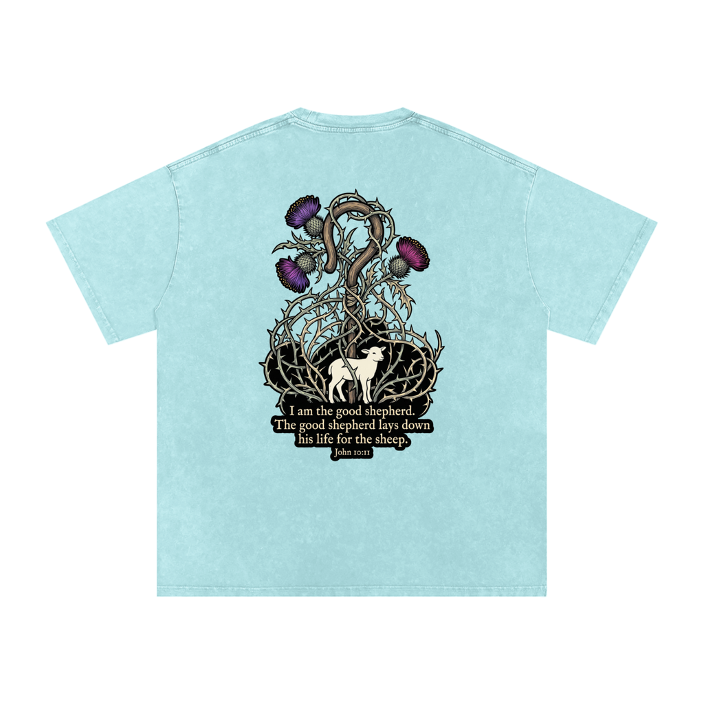Good Shepherd Snow Washed Oversized Cotton T-Shirt