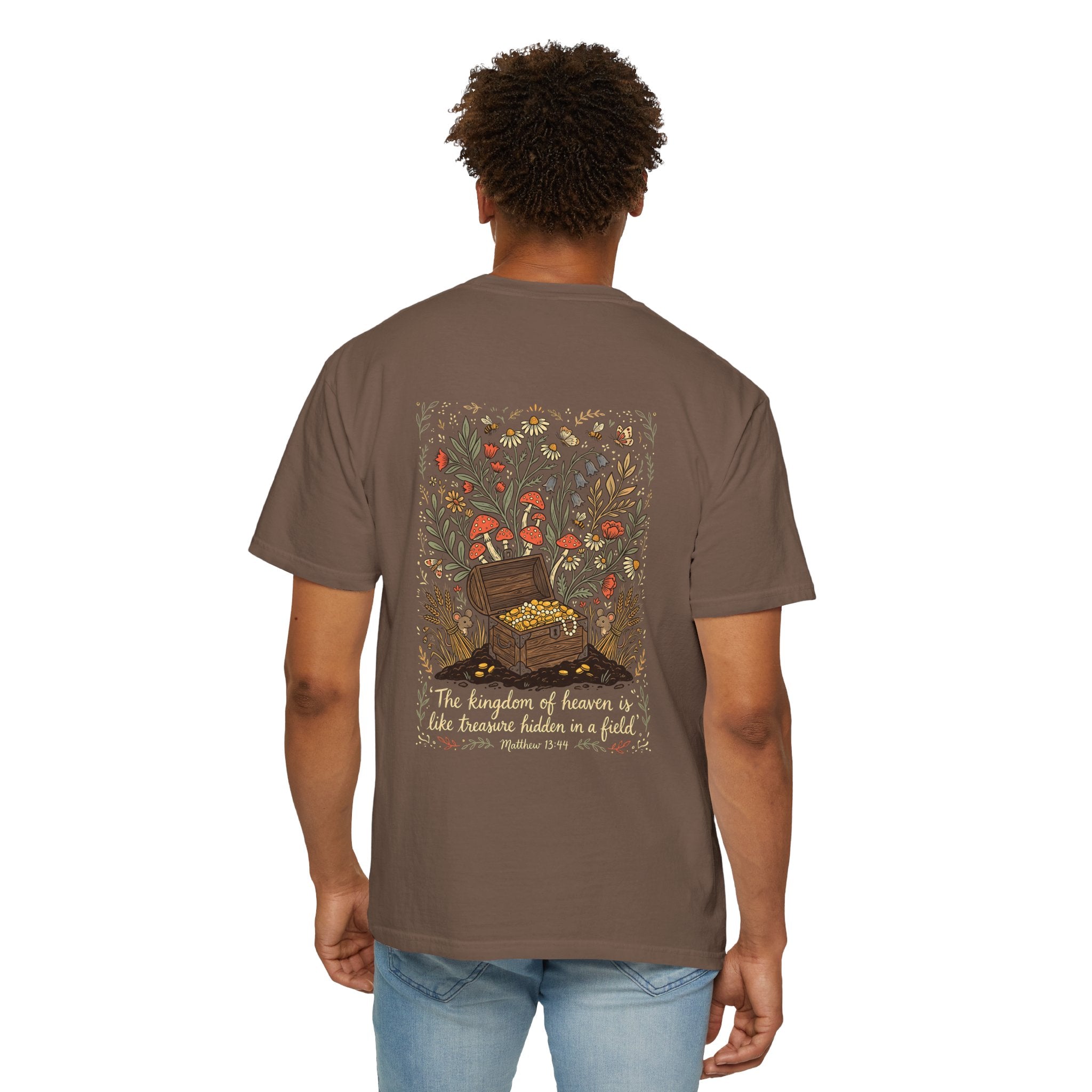Christian Cross T-Shirt — 'The Kingdom of Heaven' Illustrated Back Print