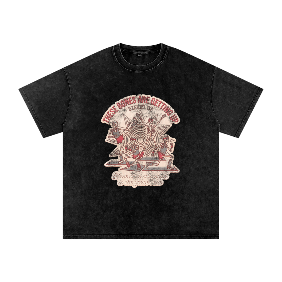 Bones Snow Washed Oversized Cotton T-Shirt