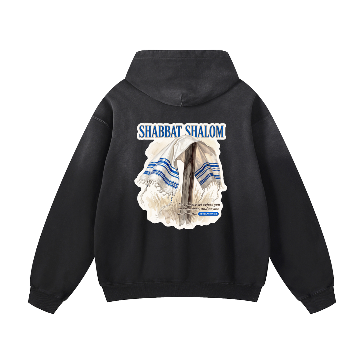 Shabbat Shalom Heavyweight Sunfade Oversized Hoodie