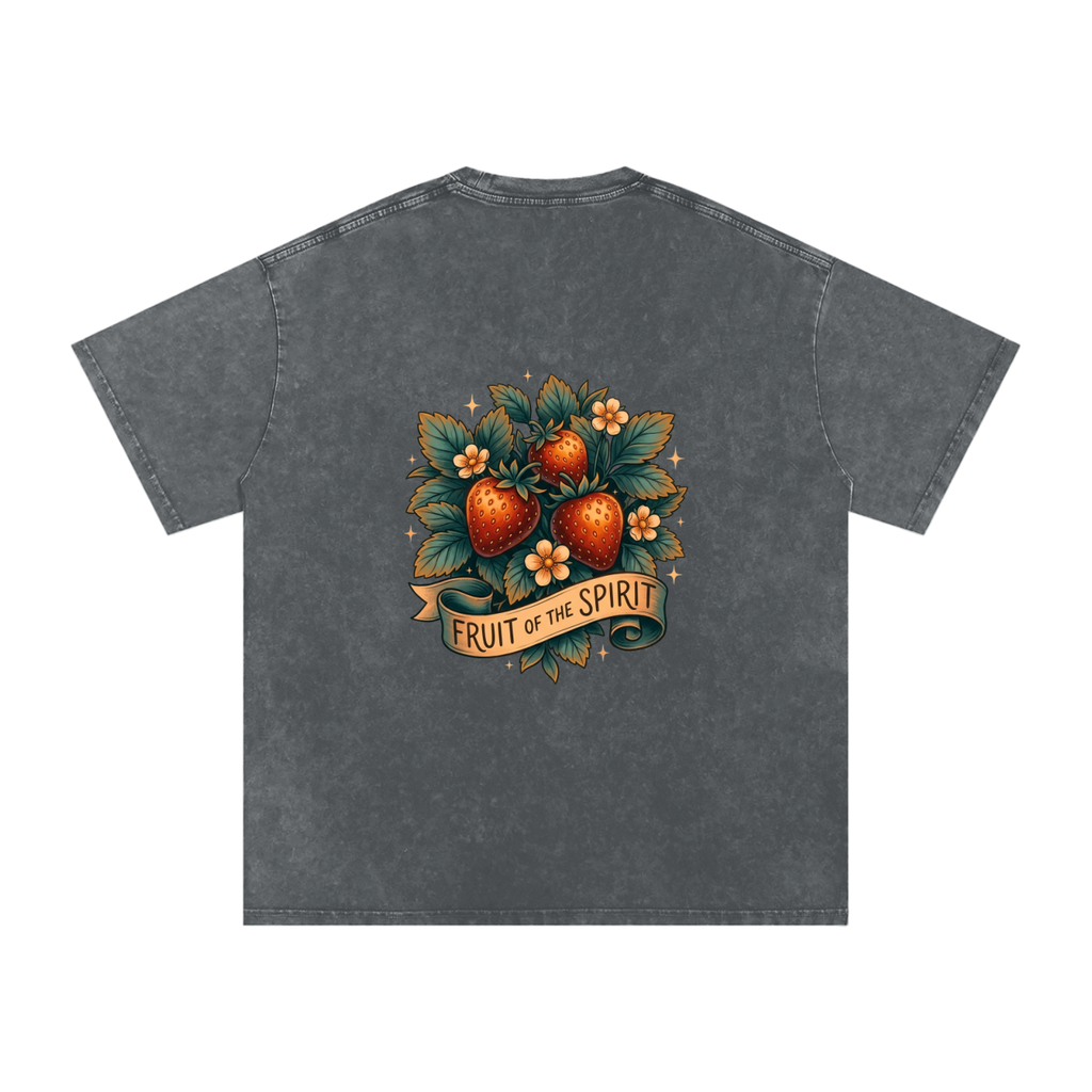 Fruit of the Spirt Snow Washed Oversized Cotton T-Shirt