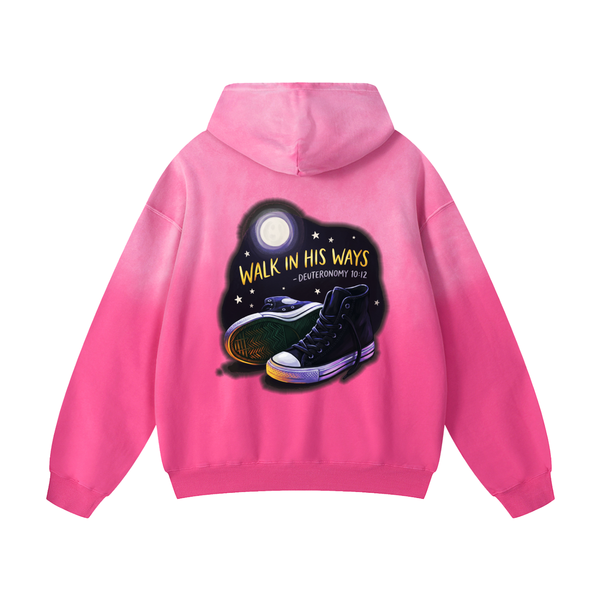 Walk in his ways Heavyweight Sunfade Oversized Hoodie