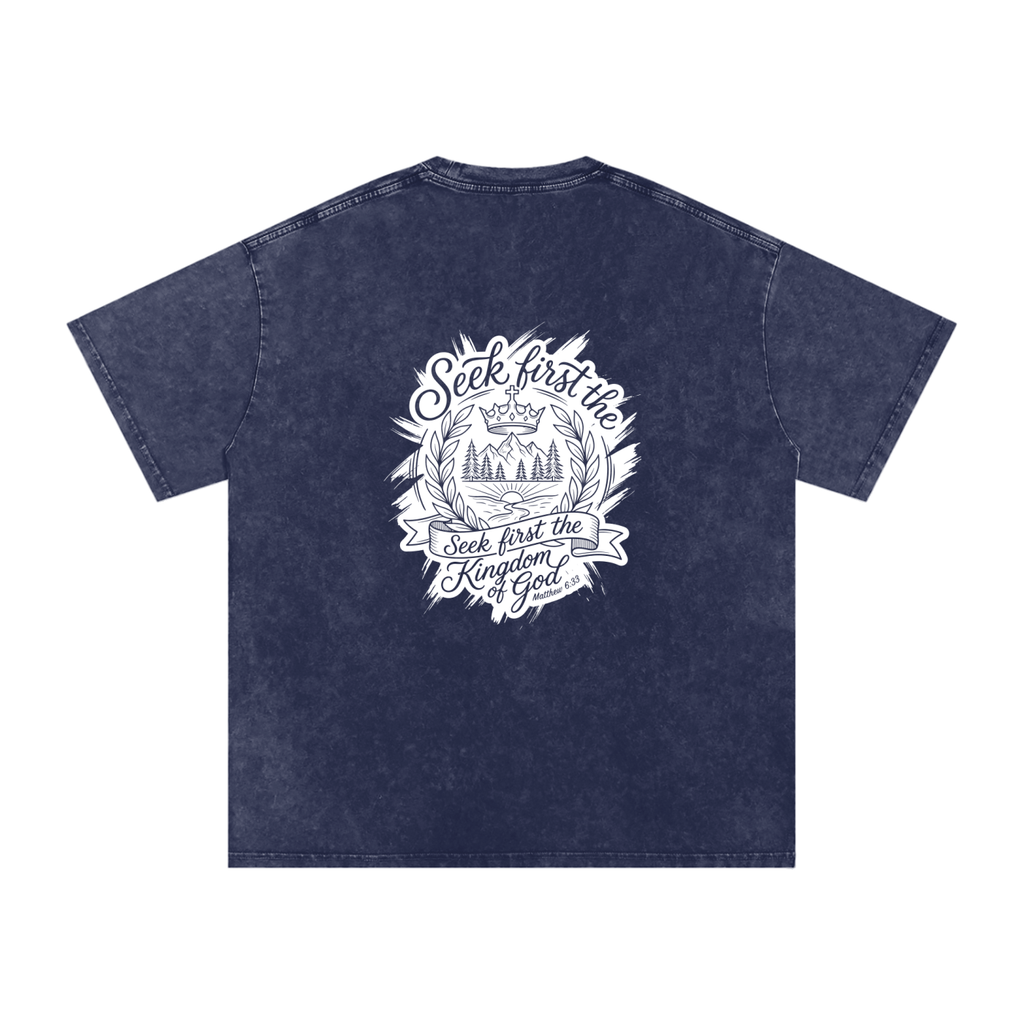 Seek first Snow Washed Oversized Cotton T-Shirt