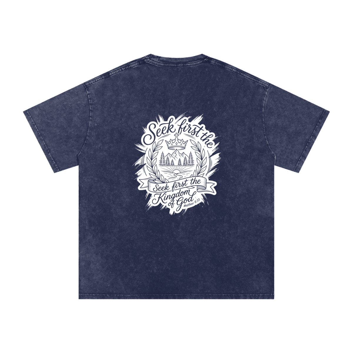Seek first Snow Washed Oversized Cotton T-Shirt