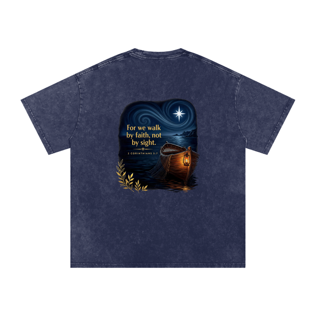 Walk by Faith Snow Washed Oversized Cotton T-Shirt