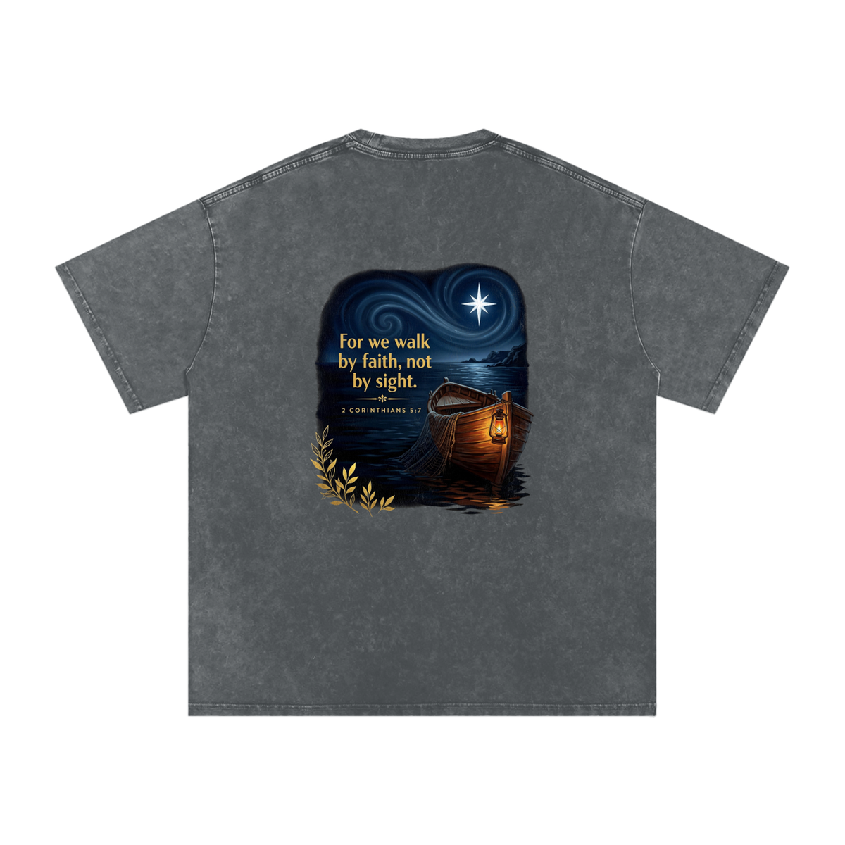 Walk by Faith Snow Washed Oversized Cotton T-Shirt
