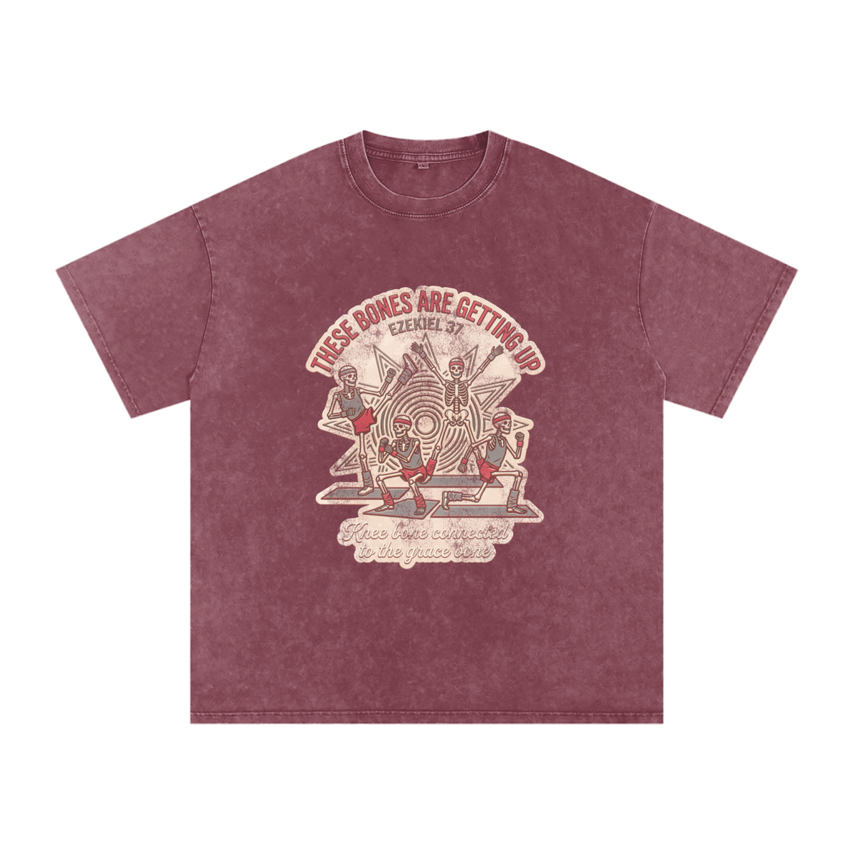 Bones Snow Washed Oversized Cotton T-Shirt