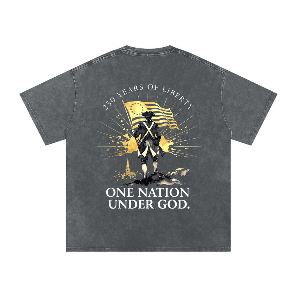 America Snow Washed Oversized Cotton T-Shirt