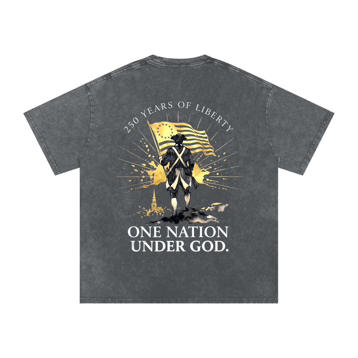 America Snow Washed Oversized Cotton T-Shirt