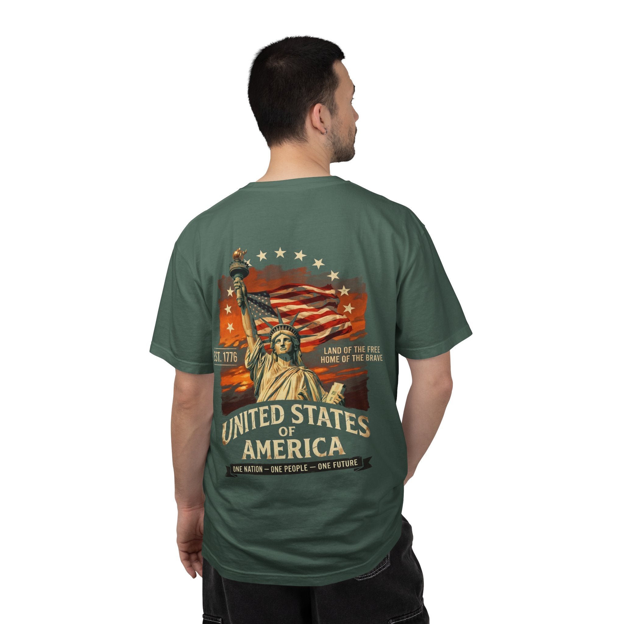 America Graphic T-Shirt — United States Statue of Liberty Patriotic Tee