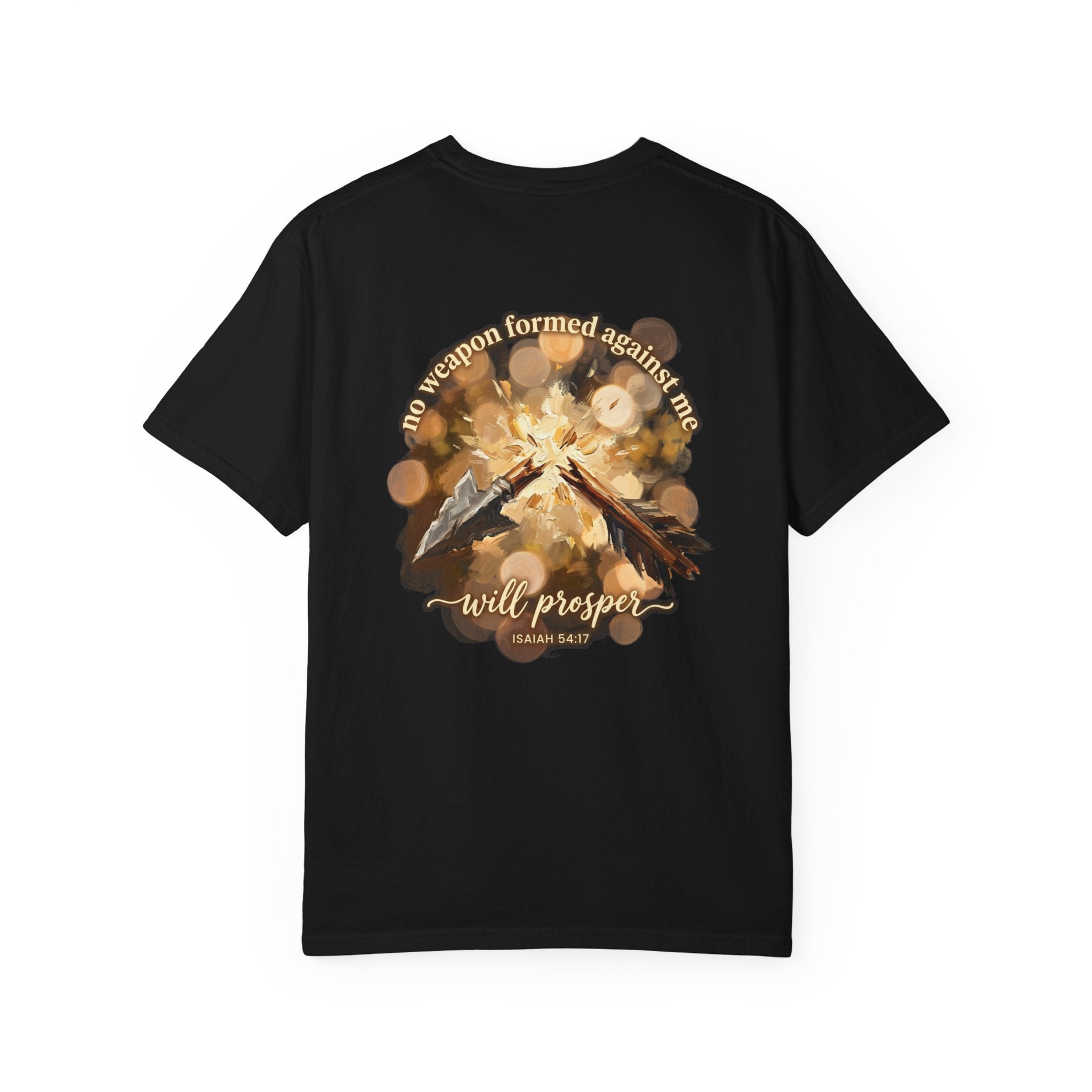 No weapon will prosper T-shirt | Christian Cross Tee
