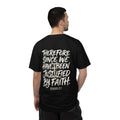 Christian T-shirt — "Therefore, since we have been justified by faith." (Romans 5:1)