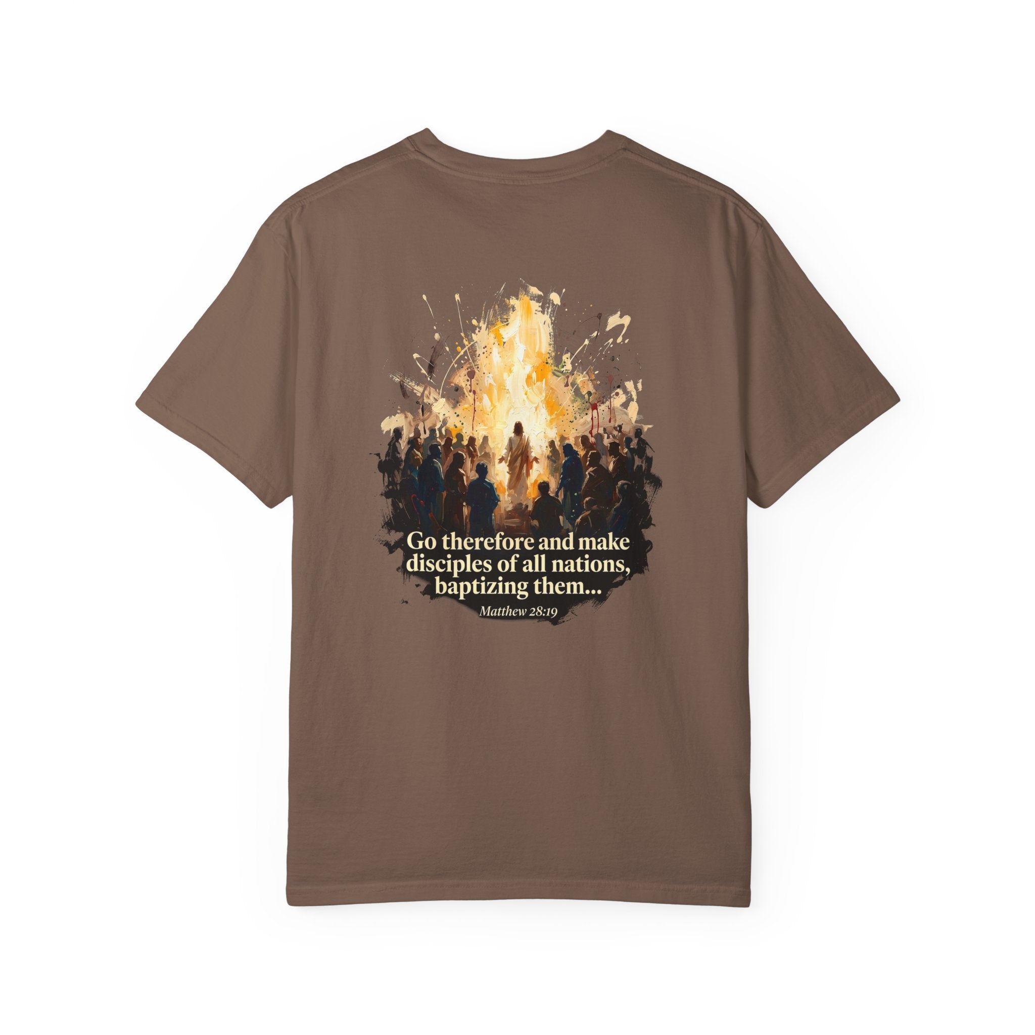 Christian Cross T-Shirt — "Go therefore and make disciples" Baptism Ministry Tee