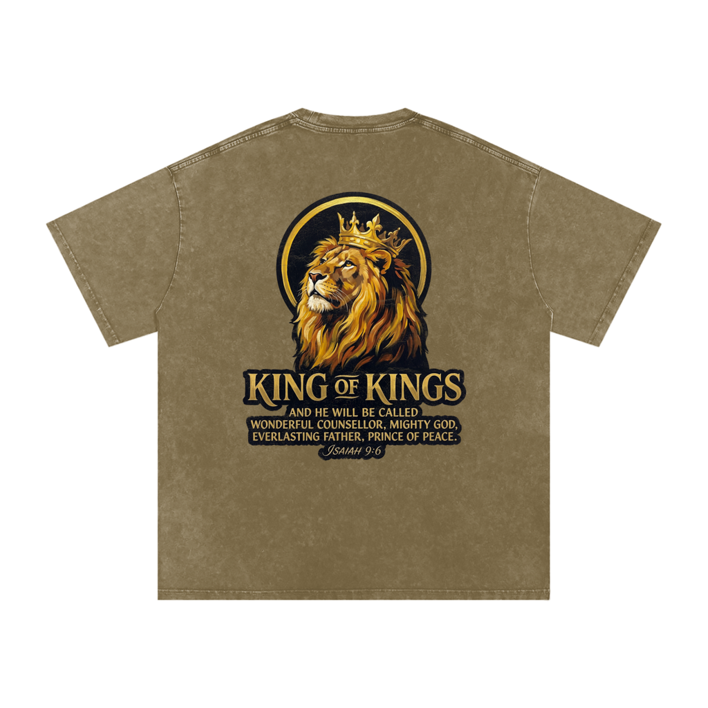 King of Kings Snow Washed Oversized Cotton T-Shirt