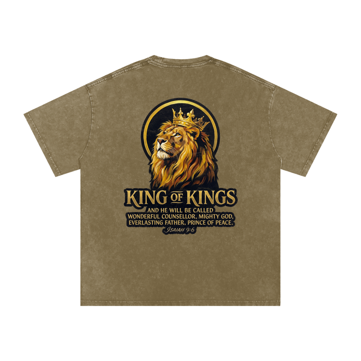 King of Kings Snow Washed Oversized Cotton T-Shirt