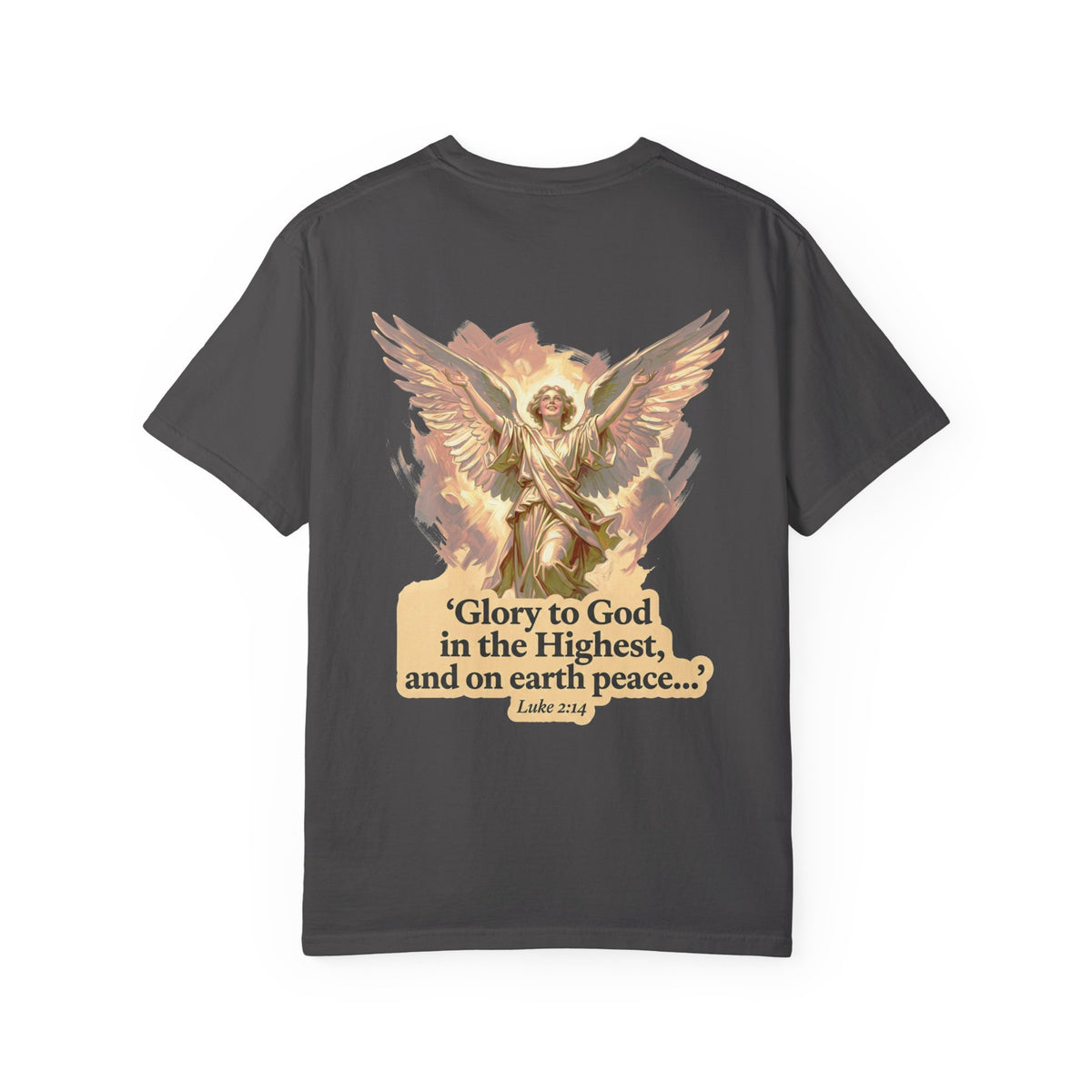 Christian Angel Tee — "Glory to God in the Highest" Graphic T-Shirt