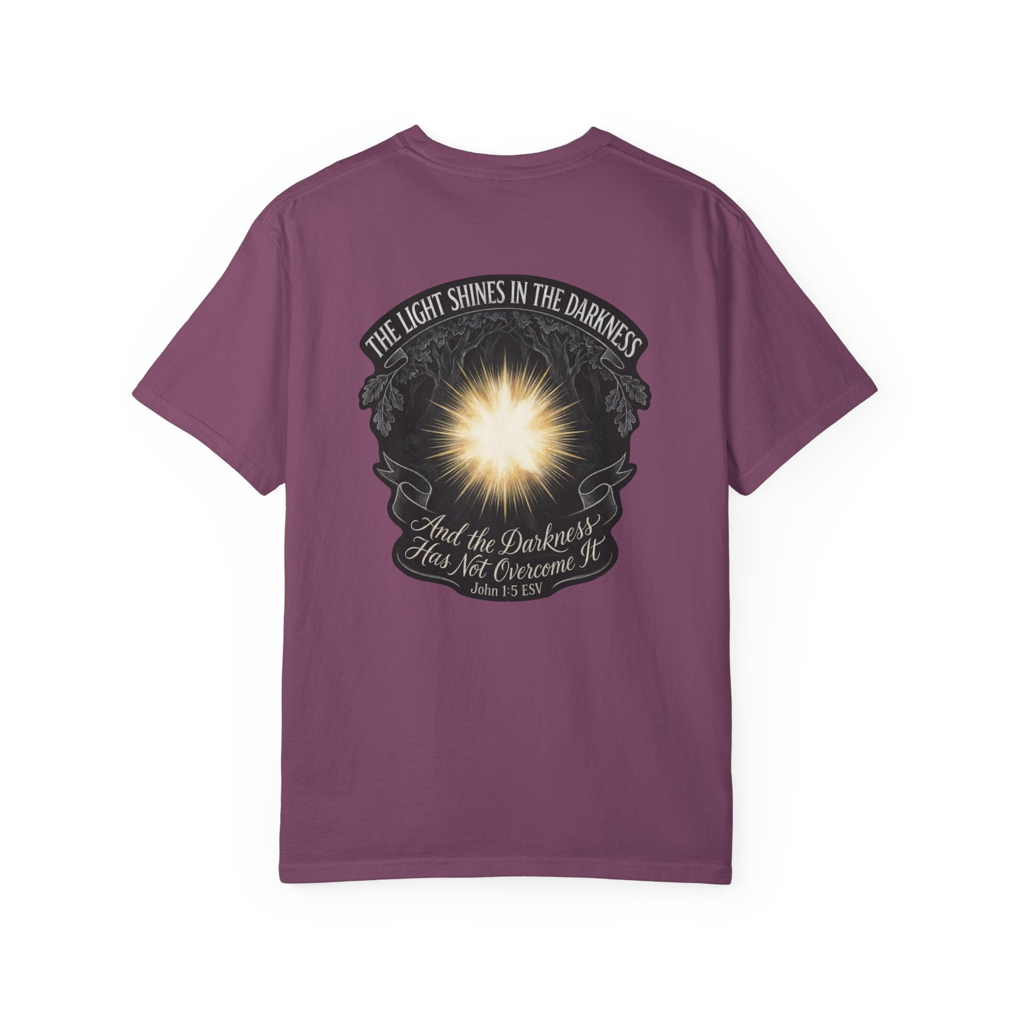 Christian T-Shirt – “The Light Shines in the Darkness” Graphic Tee