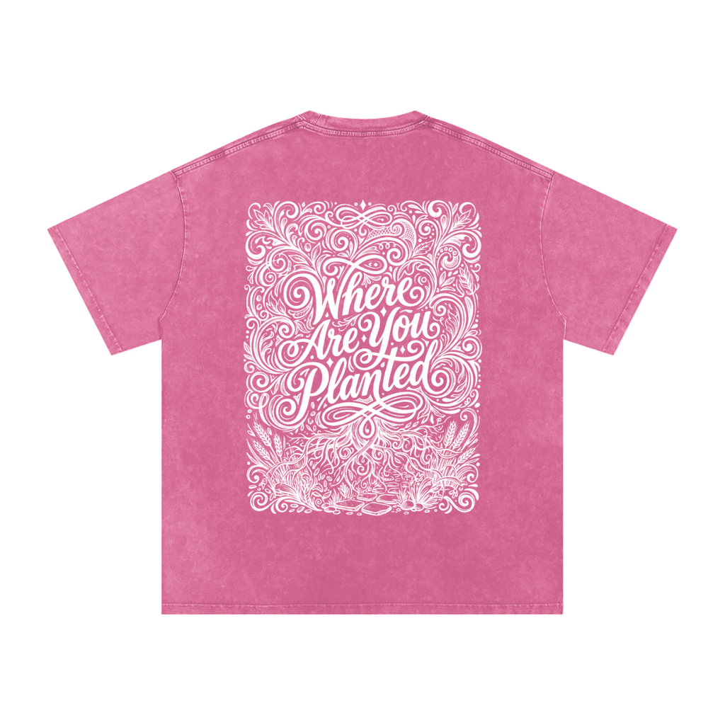 Where are you planted Snow Washed Oversized Cotton T-Shirt