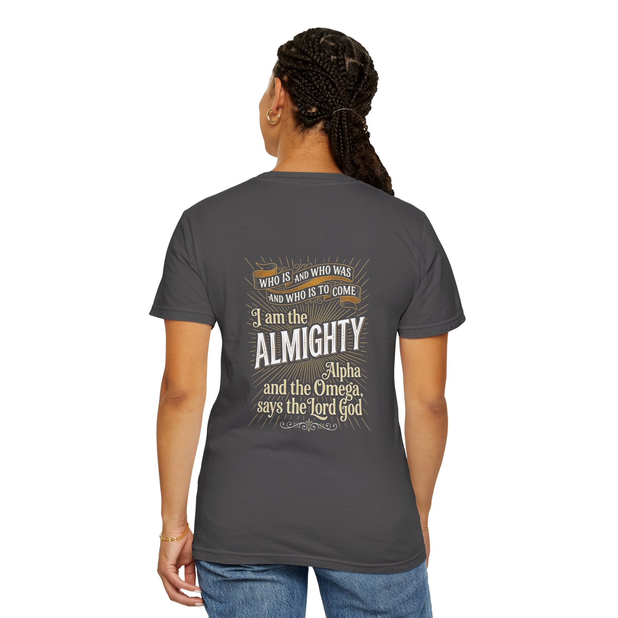 Almighty Cross T-Shirt — "I Am the Almighty" Scripture Tee