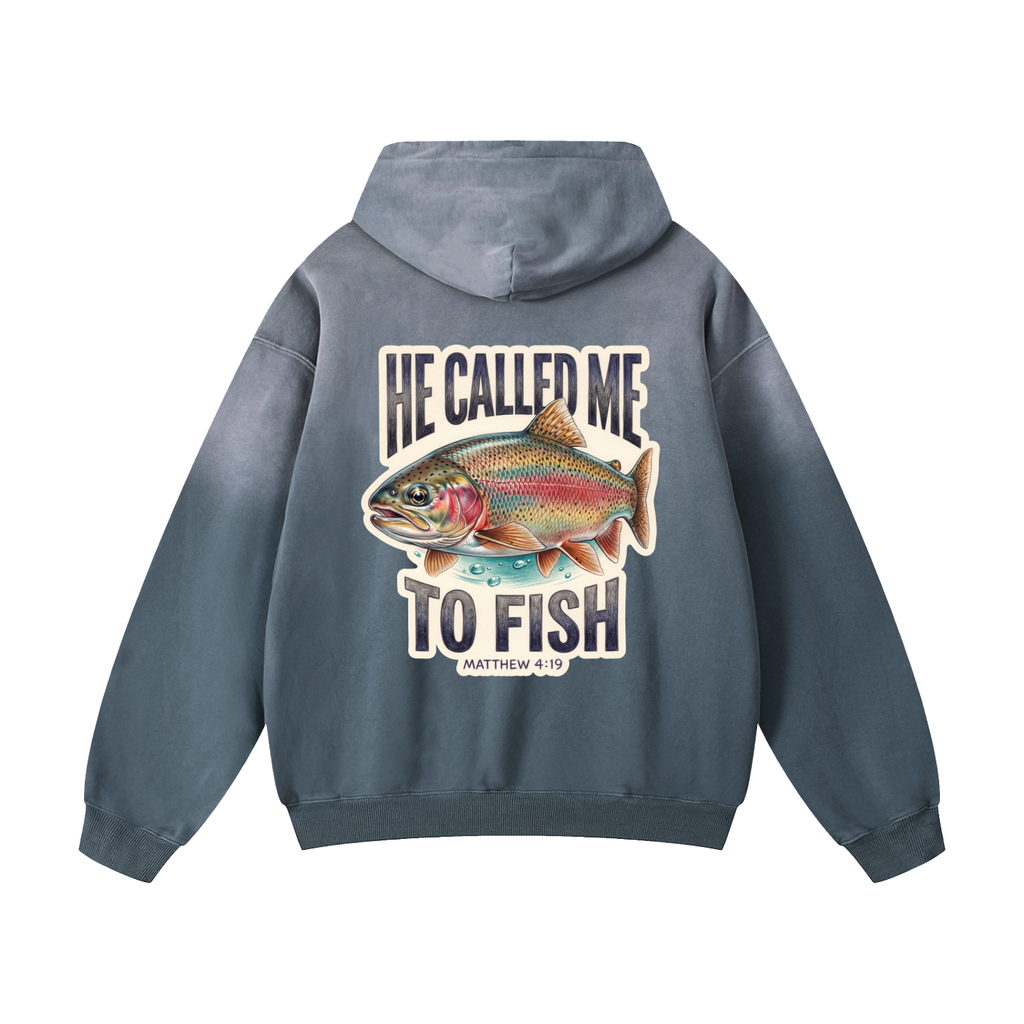 Called to Fish - Heavyweight Sunfade Oversized Hoodie -