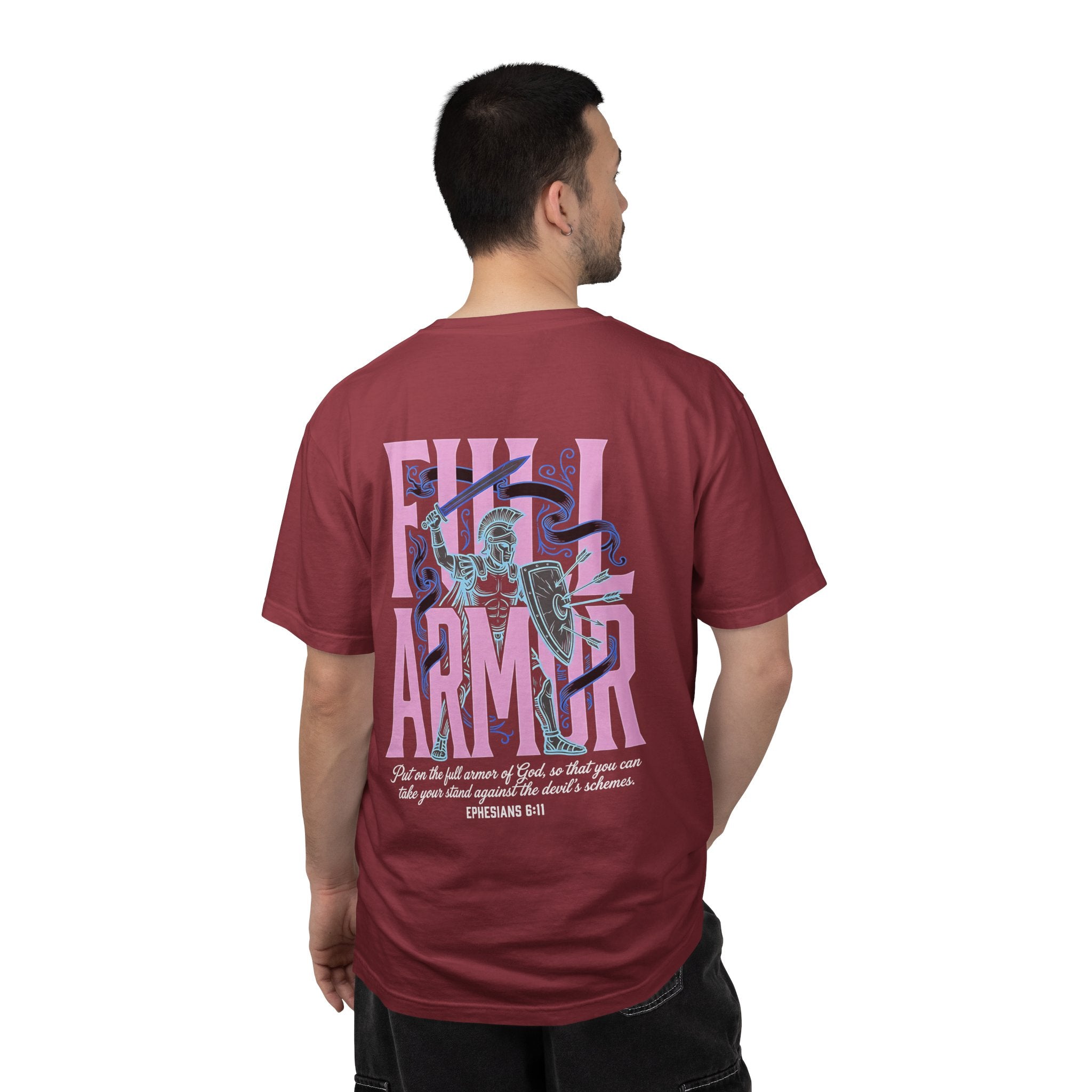 Full Armor T-Shirt — Christian Cross Graphic Tee (Ephesians 6:11)