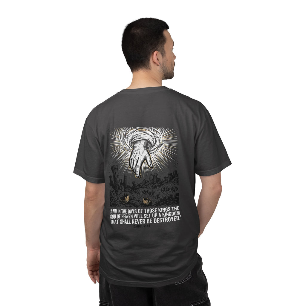 Christian Cross T-Shirt — 'Kingdom That Shall Never Be Destroyed' Graphic Tee