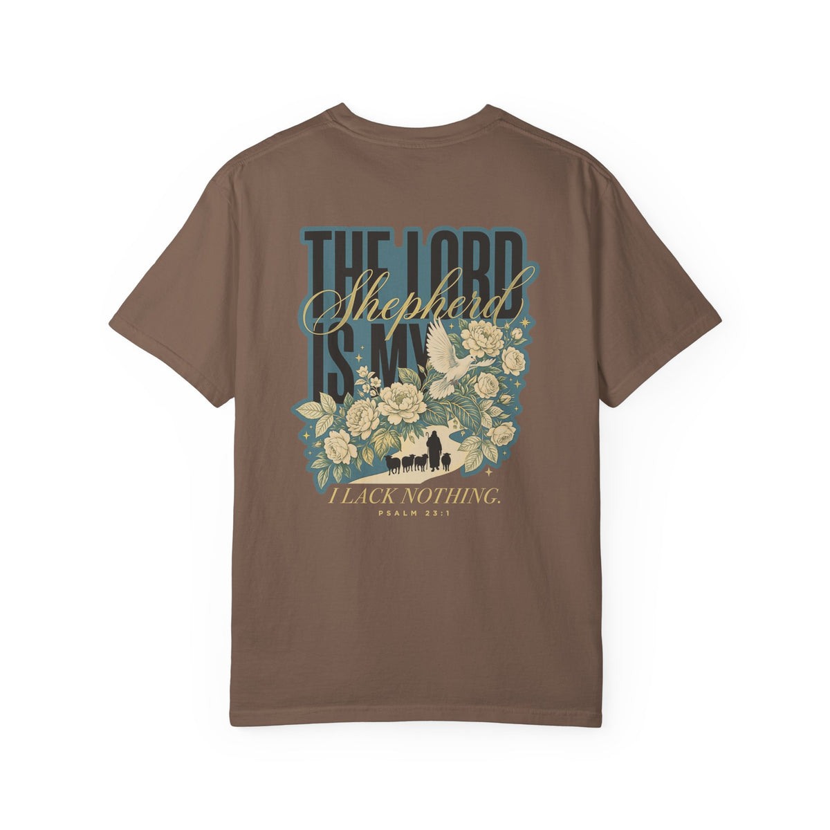 Christian T-Shirt - "The Lord Is My Shepherd" Floral Psalm Tee