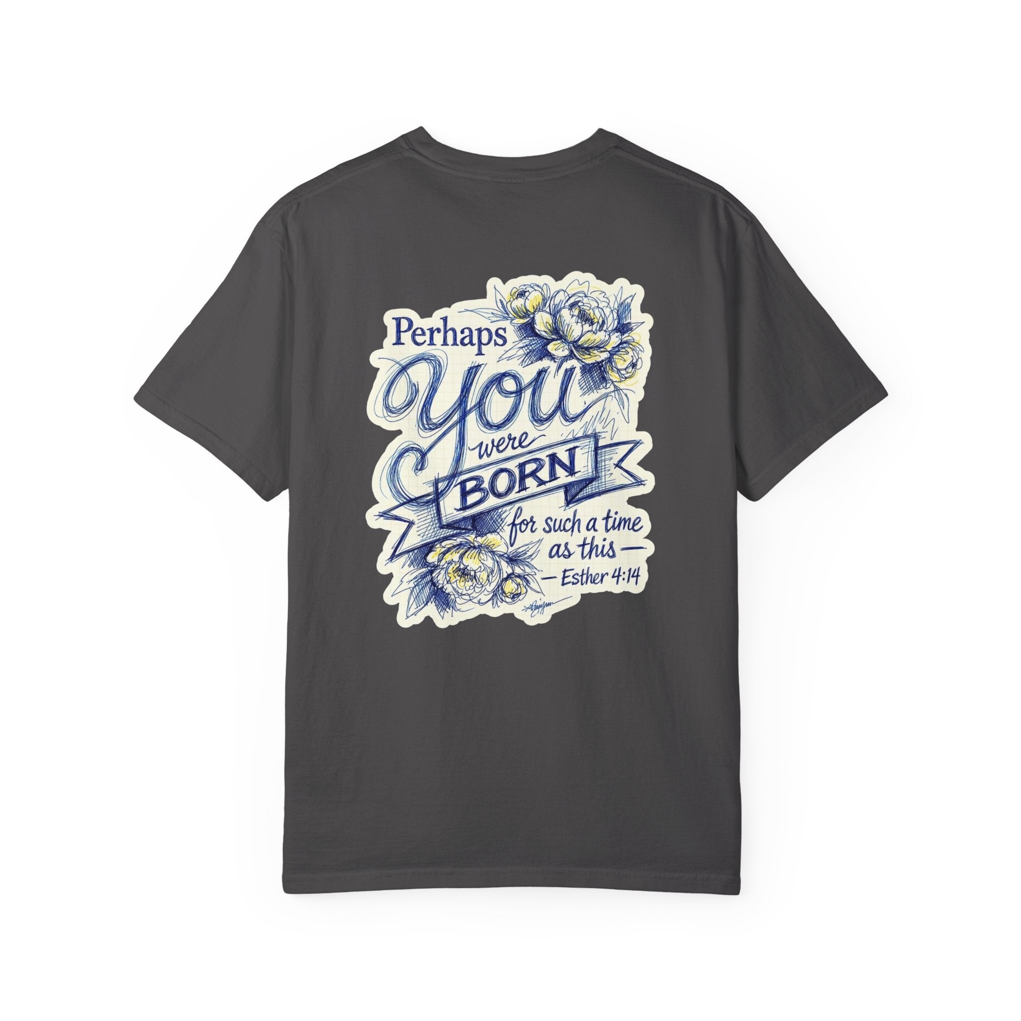 Religious T-Shirt - "Perhaps You Were Born for Such a Time as This" Christian Cross Tee