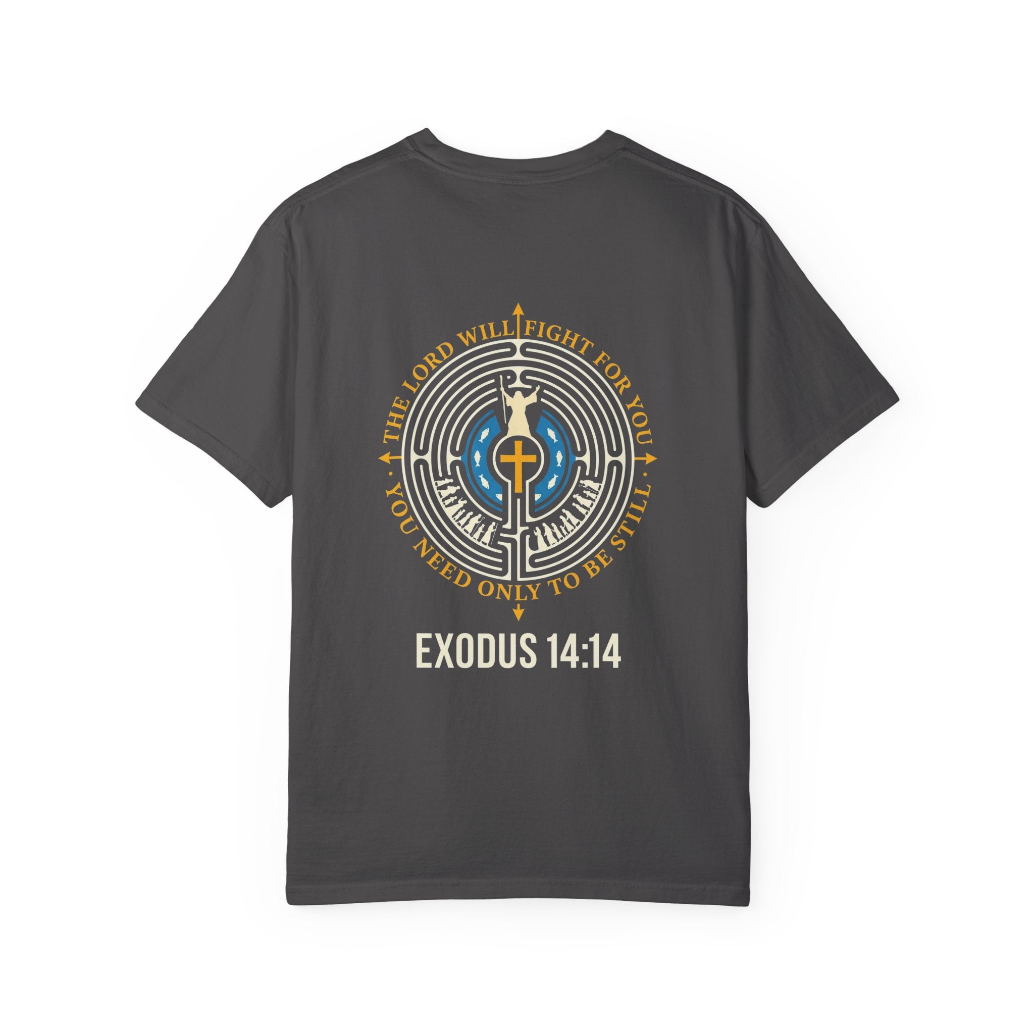 Christian T-Shirt — Exodus 14:14 Cross Graphic Tee