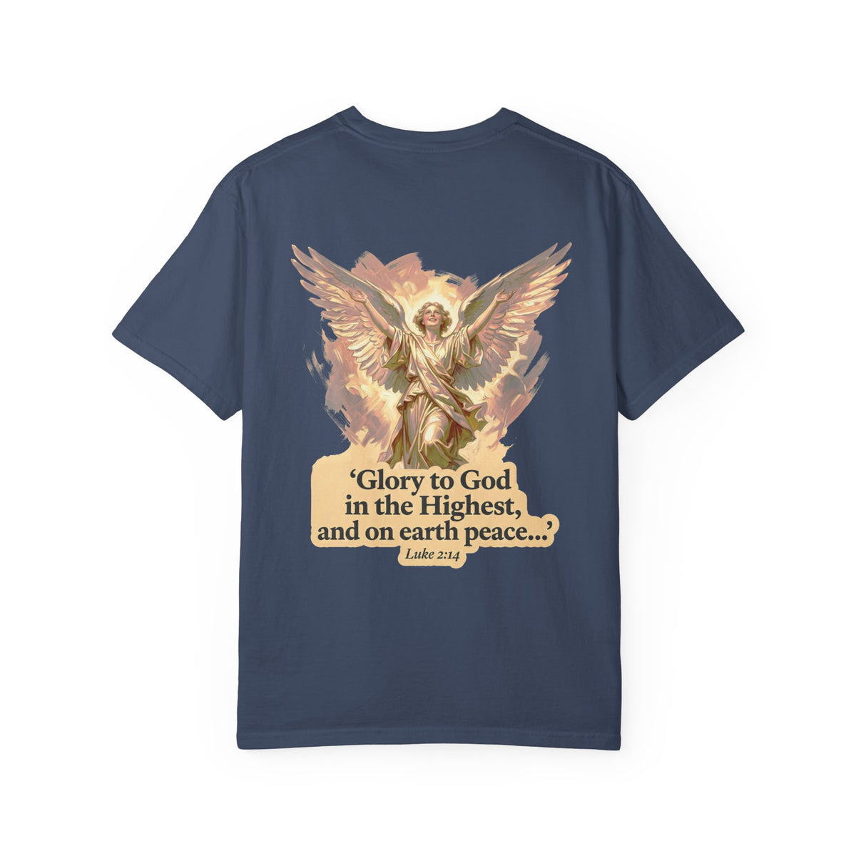 Christian Angel Tee — "Glory to God in the Highest" Graphic T-Shirt