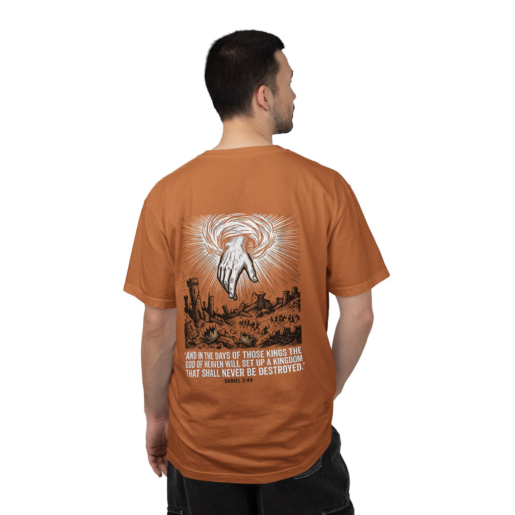 Christian Cross T-Shirt — 'Kingdom That Shall Never Be Destroyed' Graphic Tee