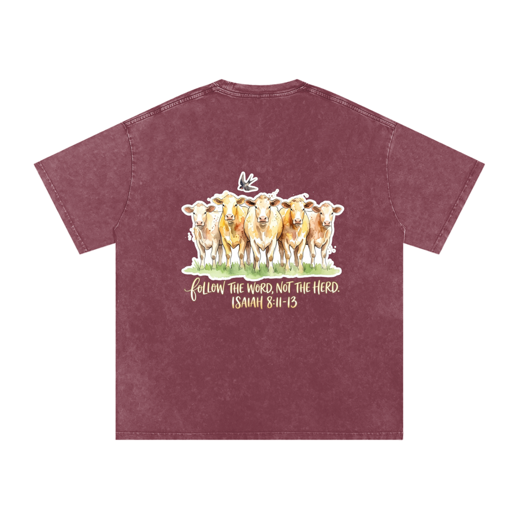 Don't fallow the heard Snow Washed Oversized Cotton T-Shirt