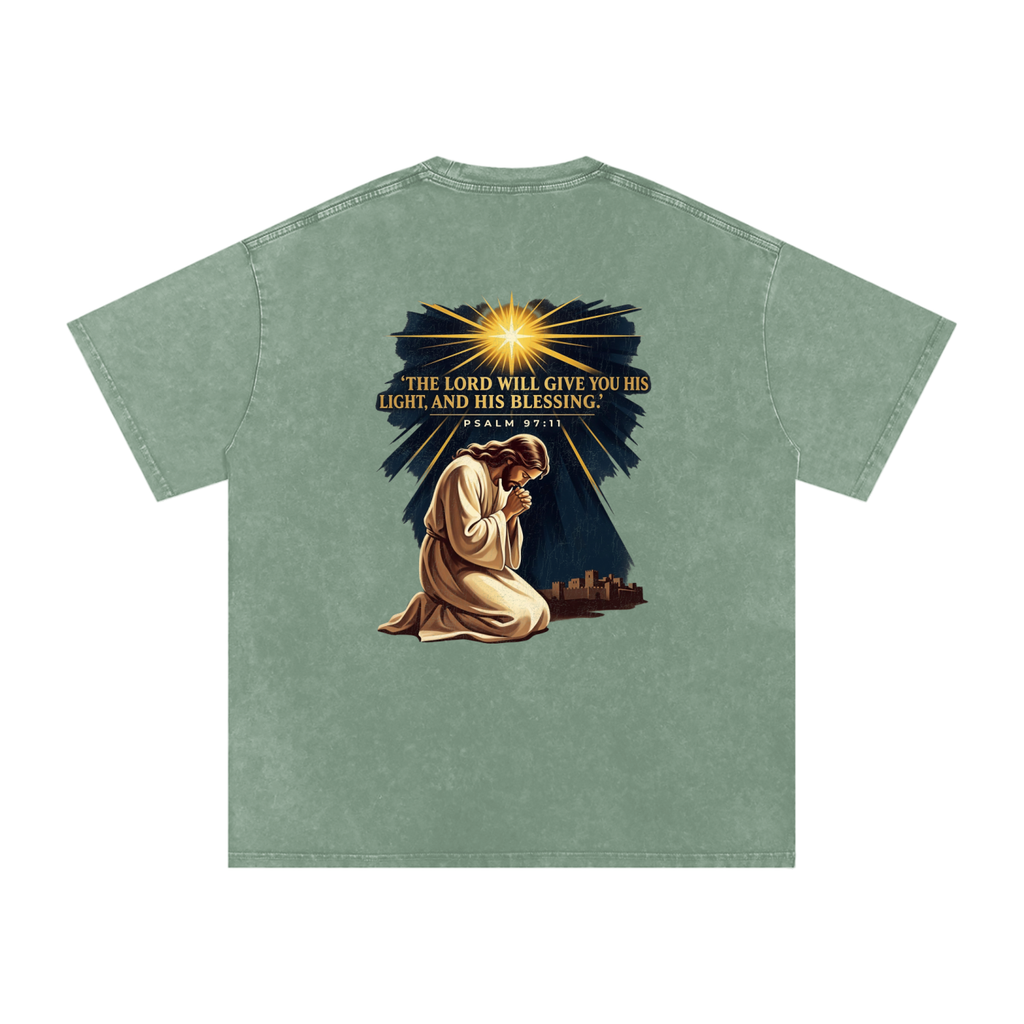 Blessings Snow Washed Oversized Cotton T-Shirt