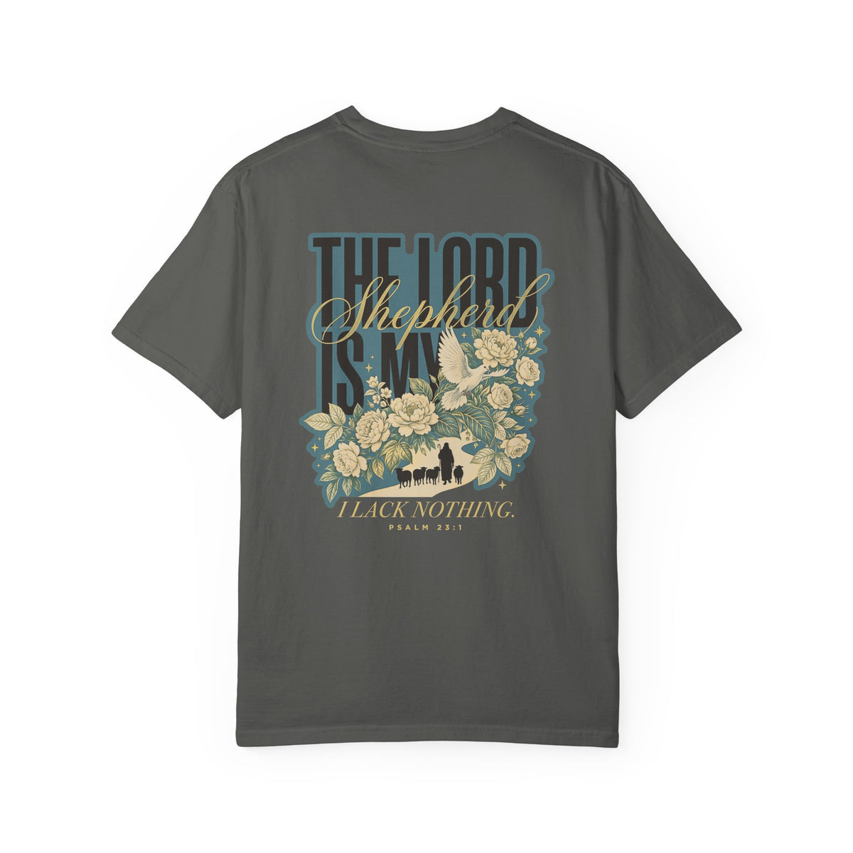 Christian T-Shirt - "The Lord Is My Shepherd" Floral Psalm Tee