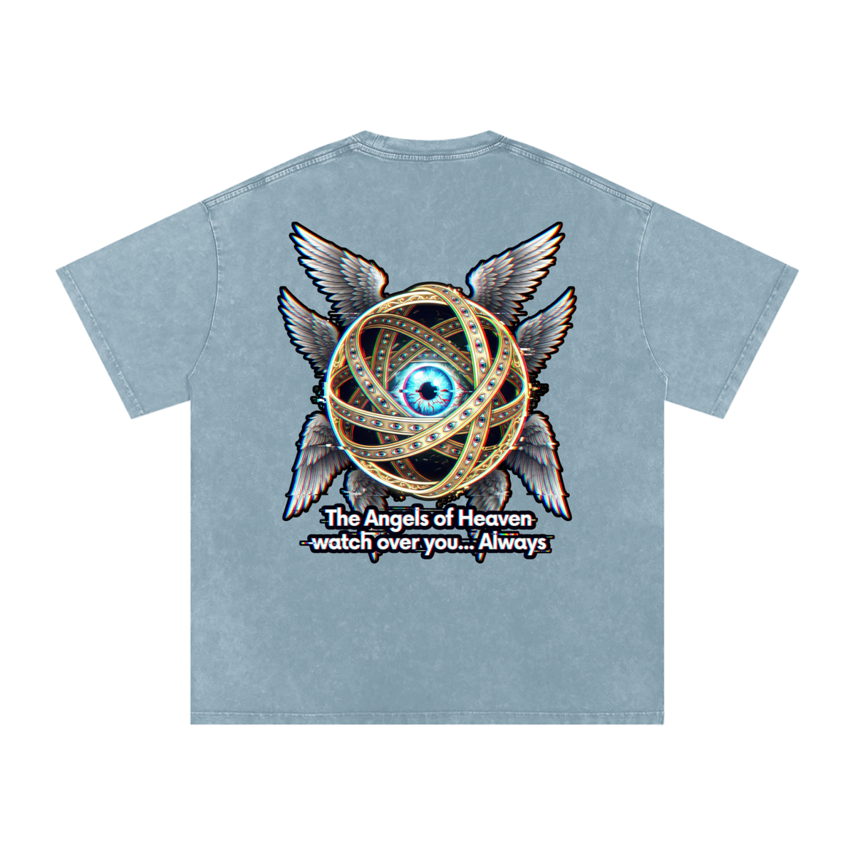 Angel Snow Washed Oversized Cotton T-Shirt