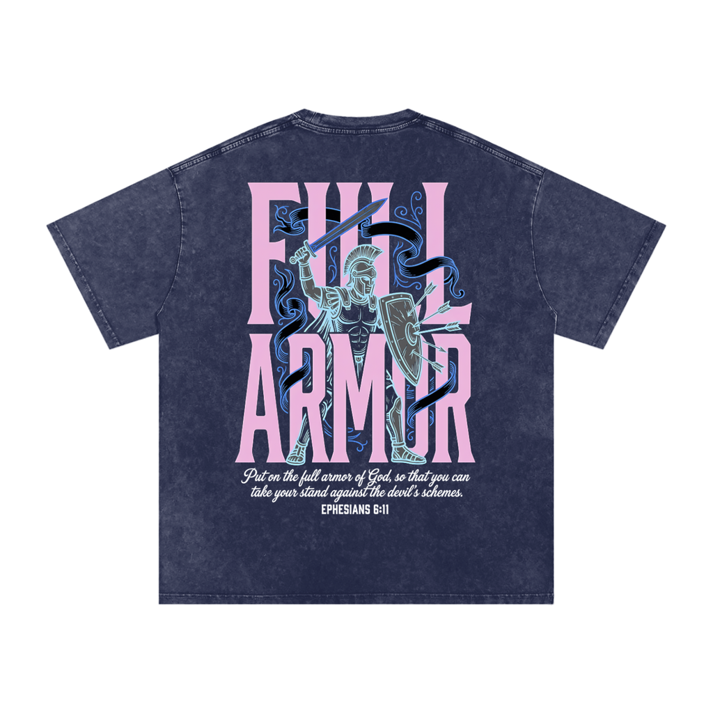 Full Armor Snow Washed Oversized Cotton T-Shirt