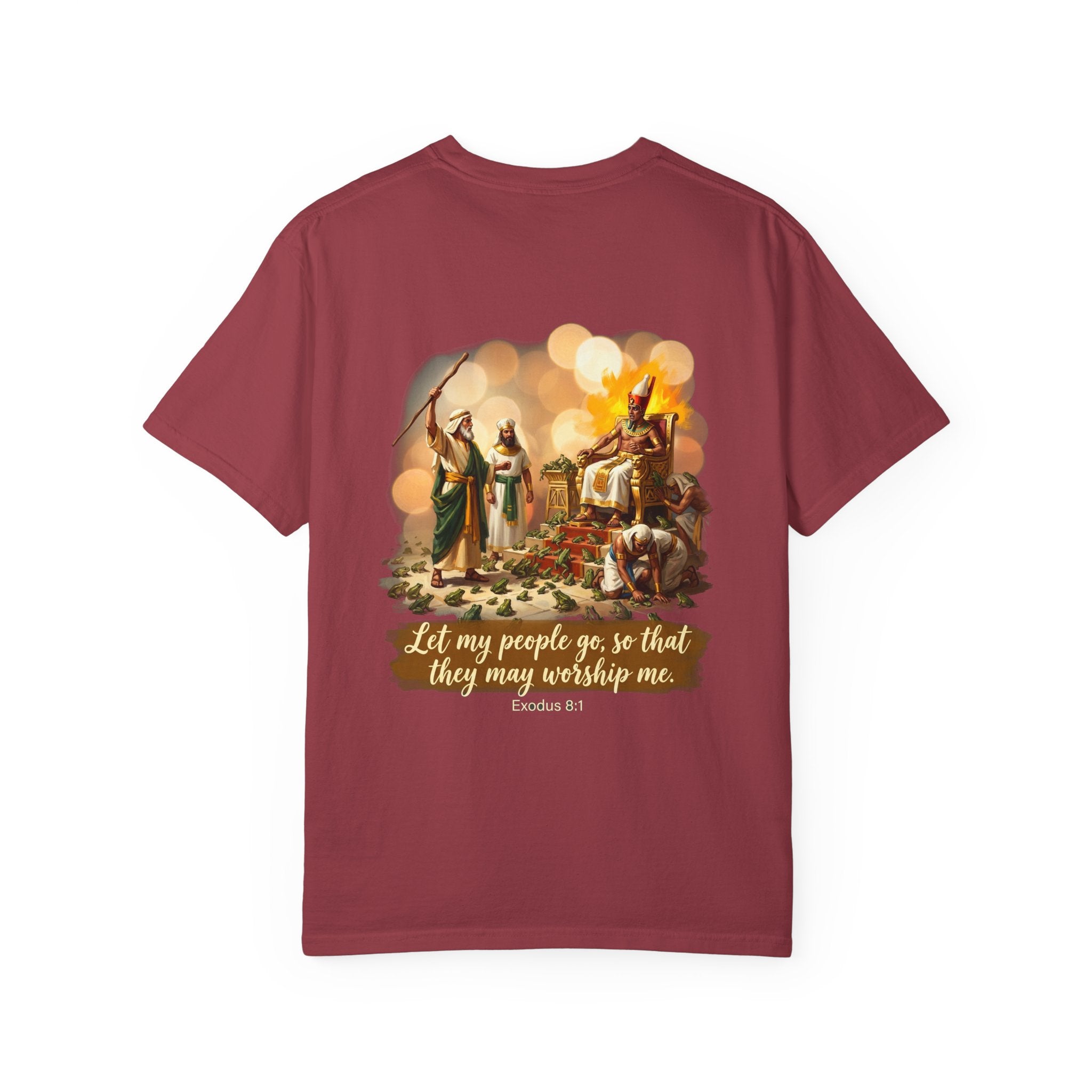 Christian Cross T-Shirt — "Let My People Go, So That They May Worship Me" Graphic Tee