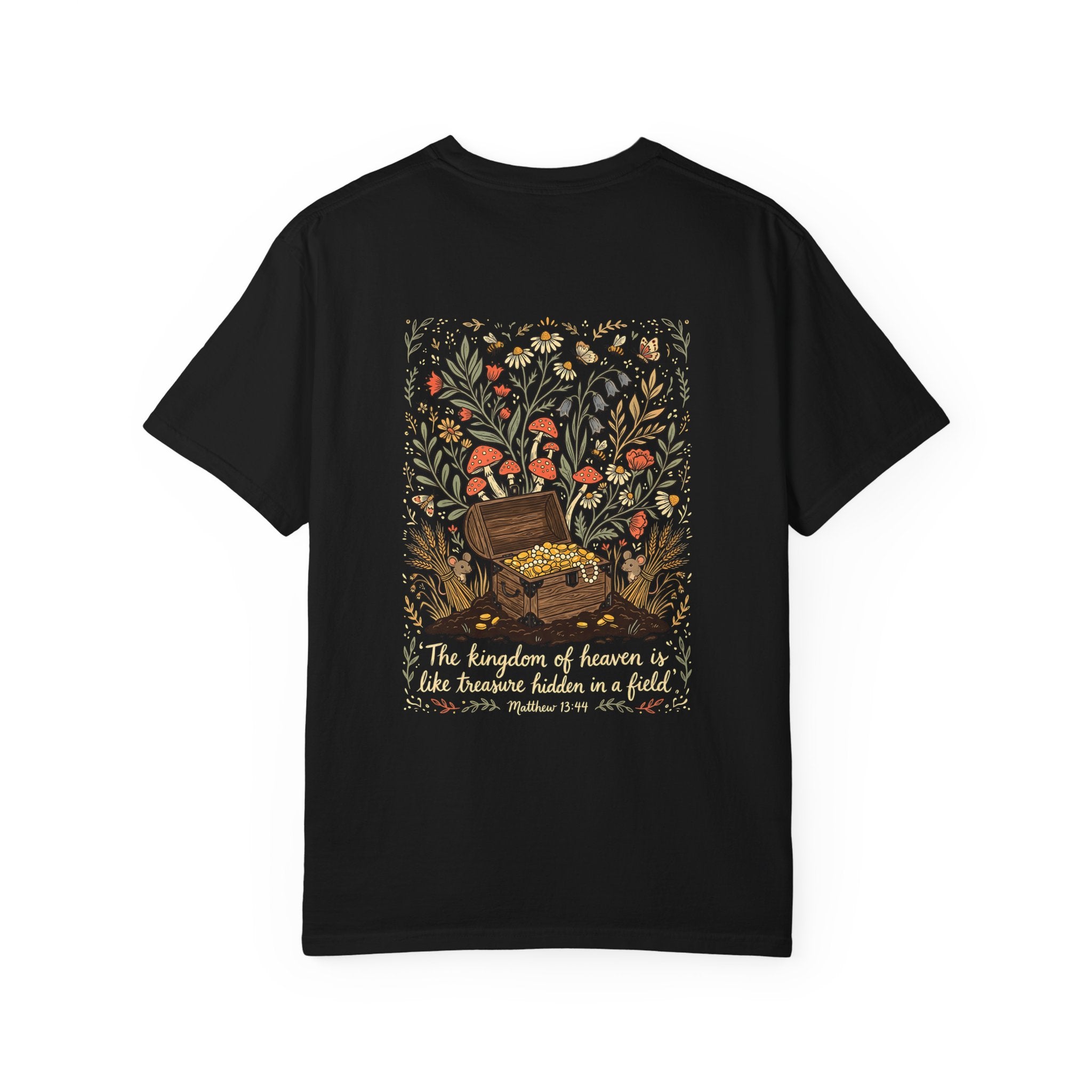 Christian Cross T-Shirt — 'The Kingdom of Heaven' Illustrated Back Print