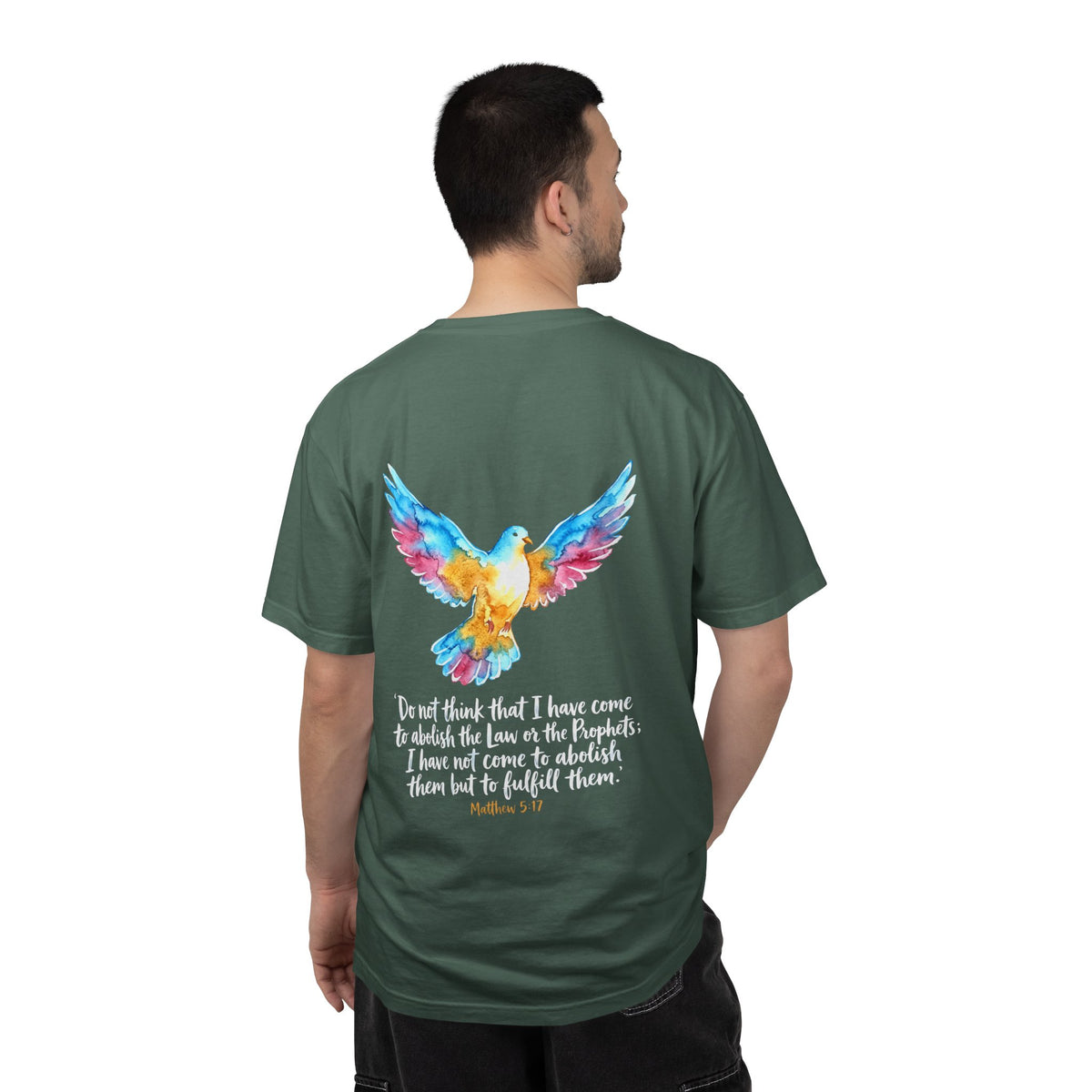 Christian Dove T-Shirt — Matthew 5:17 Bible Verse Tee