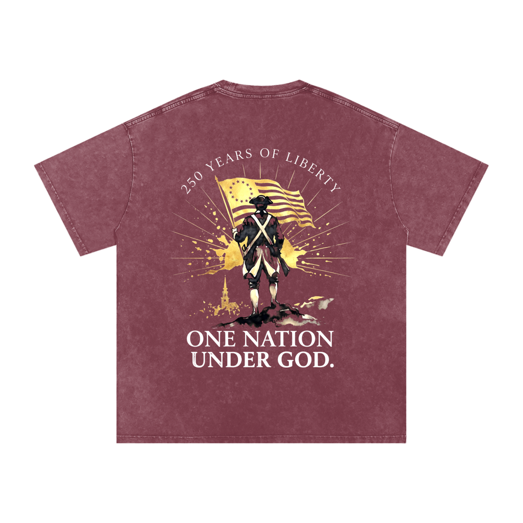 America Snow Washed Oversized Cotton T-Shirt