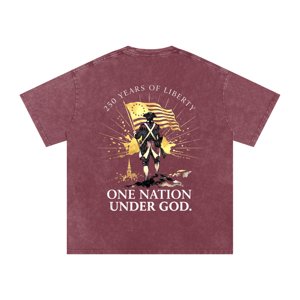 America Snow Washed Oversized Cotton T-Shirt