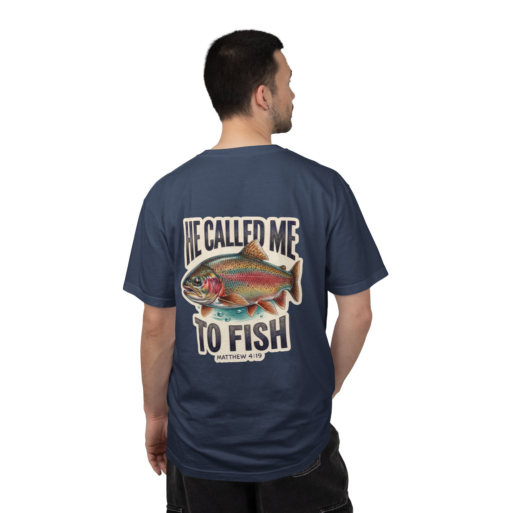 Christian Fishing T-Shirt — “He Called Me to Fish” Garment-Dyed Tee