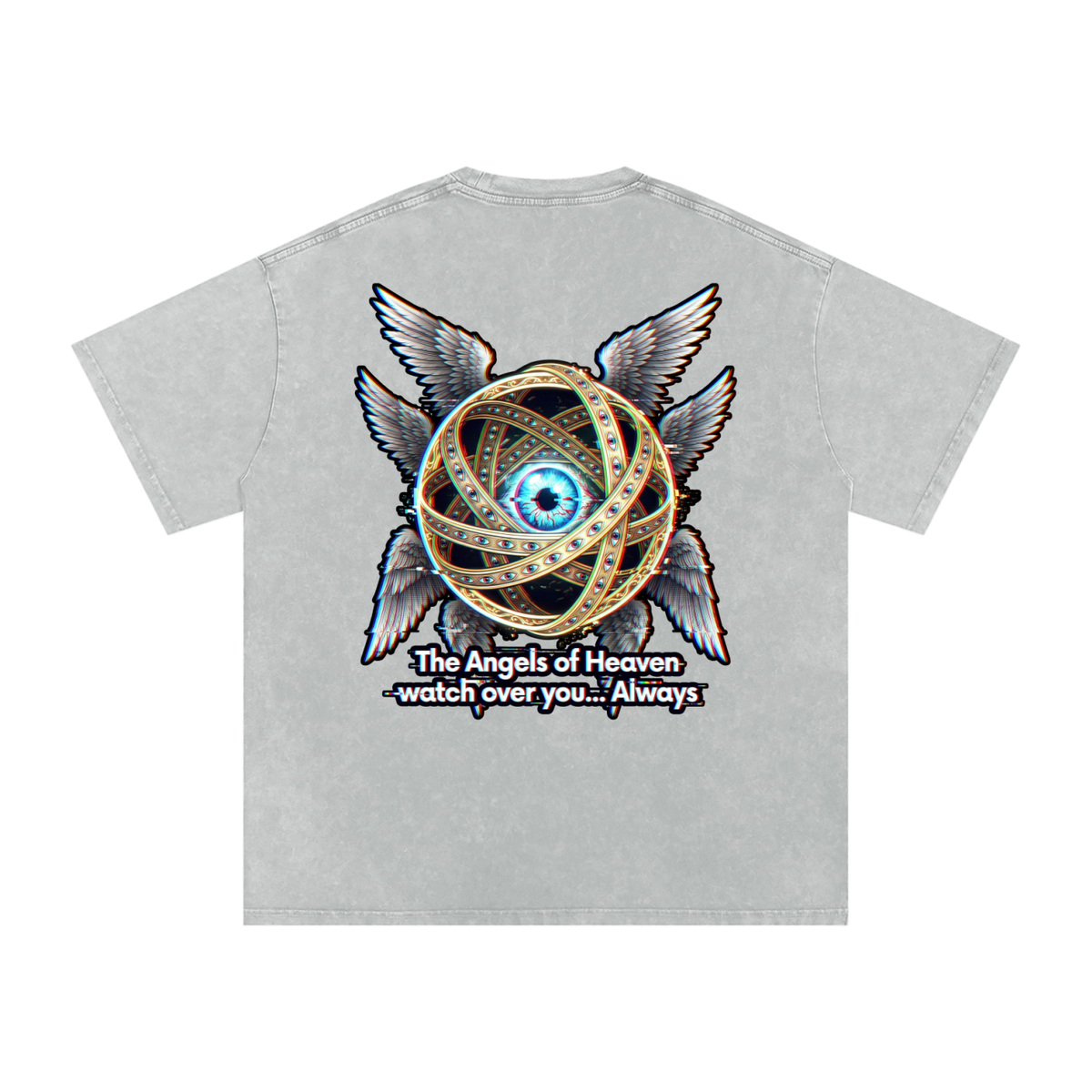 Angel Snow Washed Oversized Cotton T-Shirt
