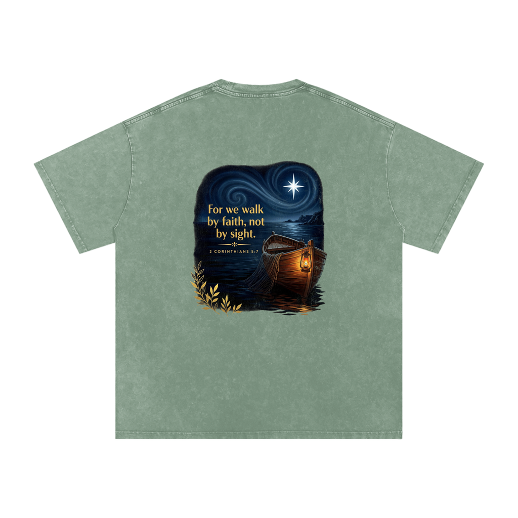Walk by Faith Snow Washed Oversized Cotton T-Shirt
