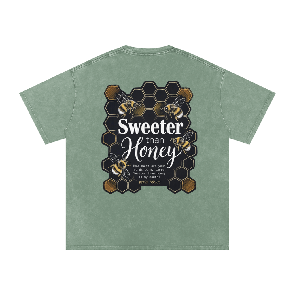 Honey Snow Washed Oversized Cotton T-Shirt