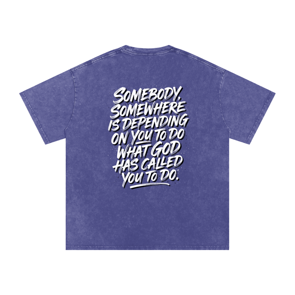 Someone somewhere Snow Washed Oversized Cotton T-Shirt