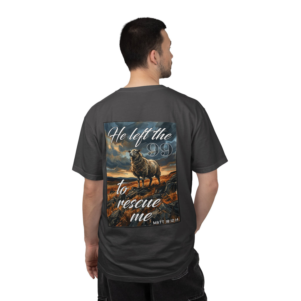 Christian Shepherd T-Shirt — "He Left the 99 to Rescue Me" Graphic Tee