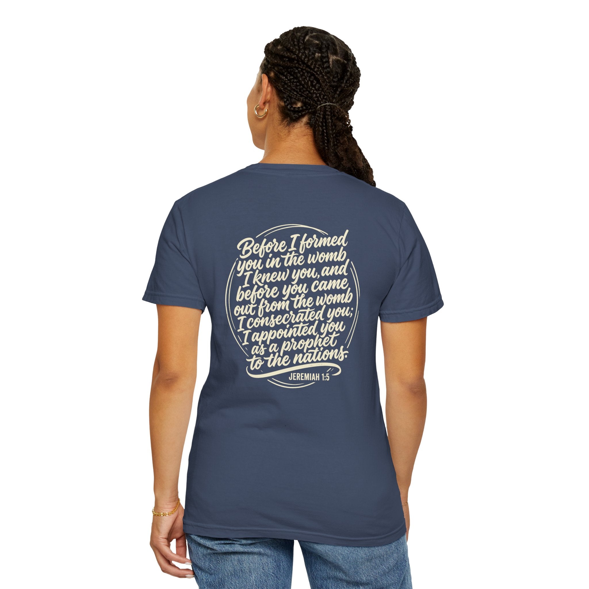 Christian Cross T-Shirt — 'Before I Formed You' Jeremiah 1:5 Scripture Tee