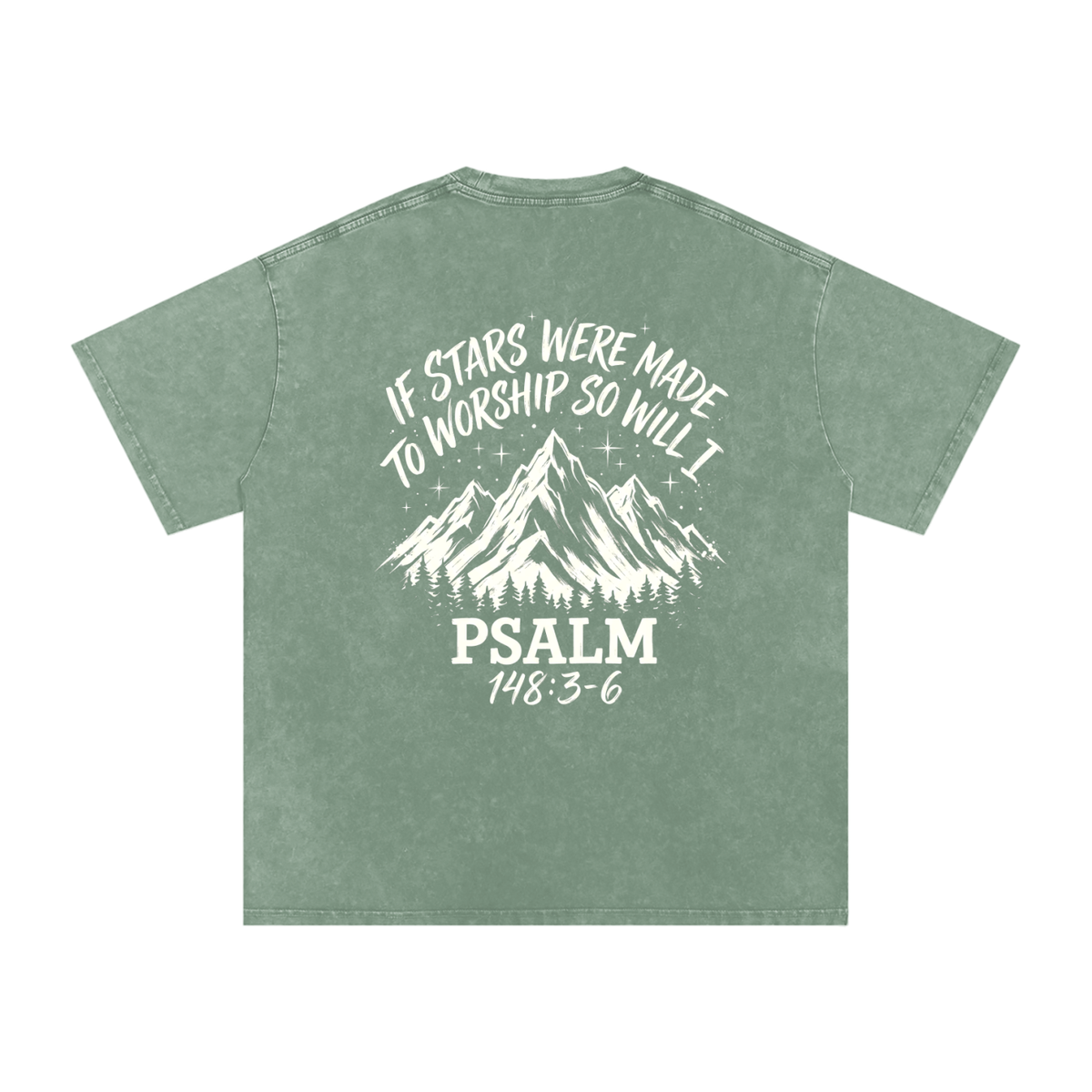 Move Mountains Snow Washed Oversized Cotton T-Shirt