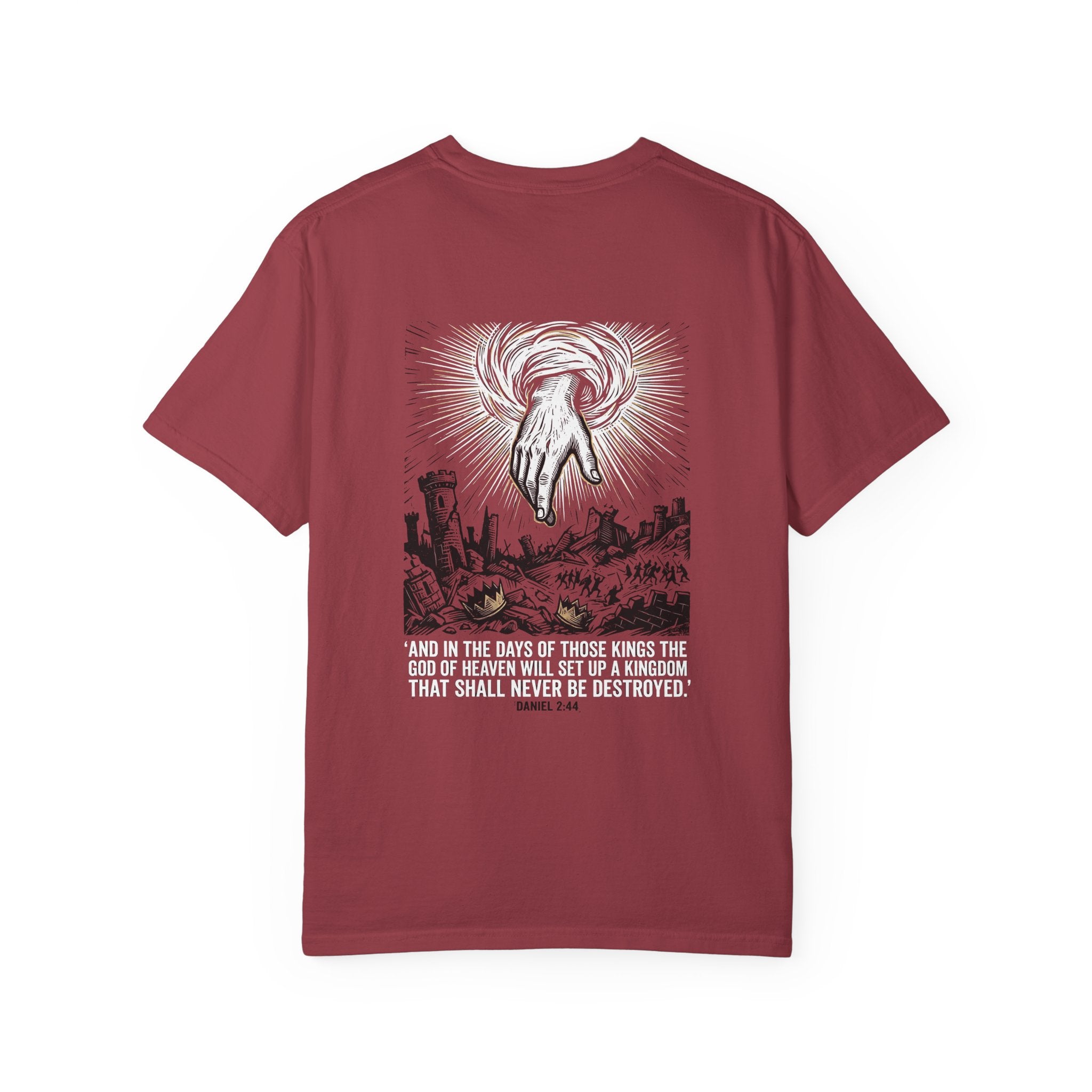 Christian Cross T-Shirt — 'Kingdom That Shall Never Be Destroyed' Graphic Tee